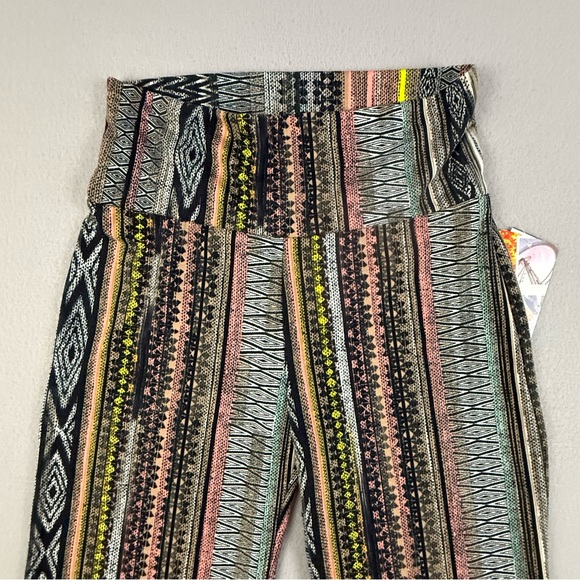 Lily White Plazzo Pants Women's‎ Large Multicolor Patterned Wide Leg Multicolor - Picture 4 of 12